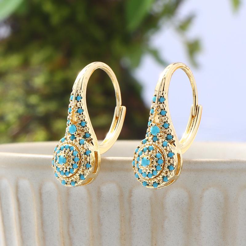 Women Formal Wear Ethnic - Pendientes Étnicos Creativos de Turquesa, Elegantes