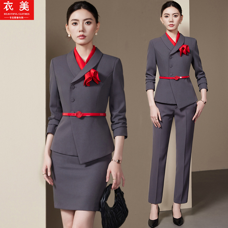 Women'S Formal Wear Stores - Conjunto de traje gris para mujer,