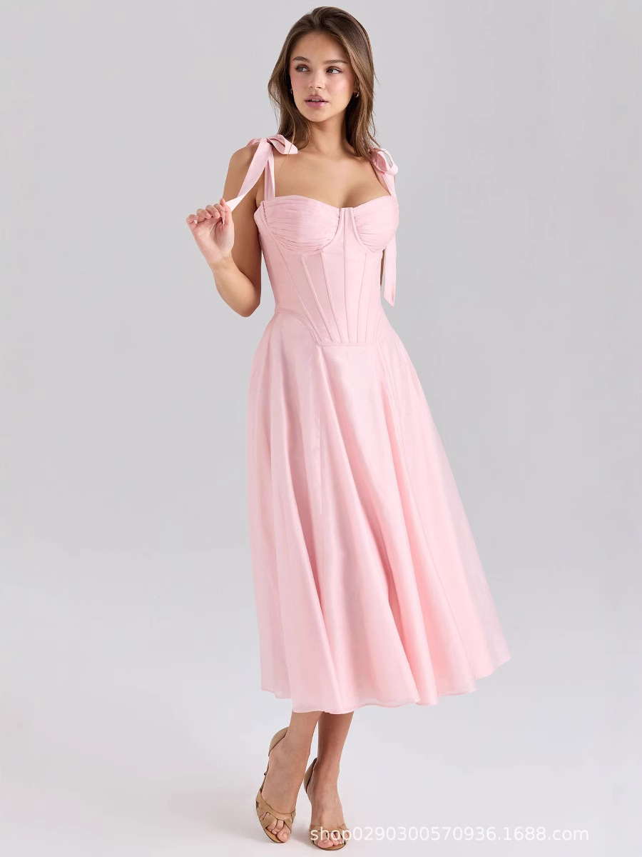 Women'S Holiday Formal Wear - Vestido de fiesta rosa sexi para