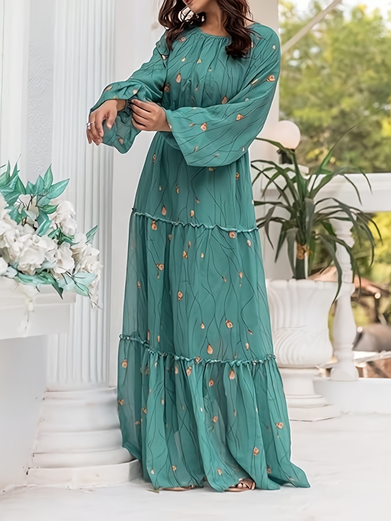 Elegante Vestido Largo Holgado - Women'S Green Formal Wear reseña y precio