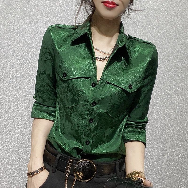 Blusa holgada de manga larga c - Women'S Green Formal Wear reseña y precio