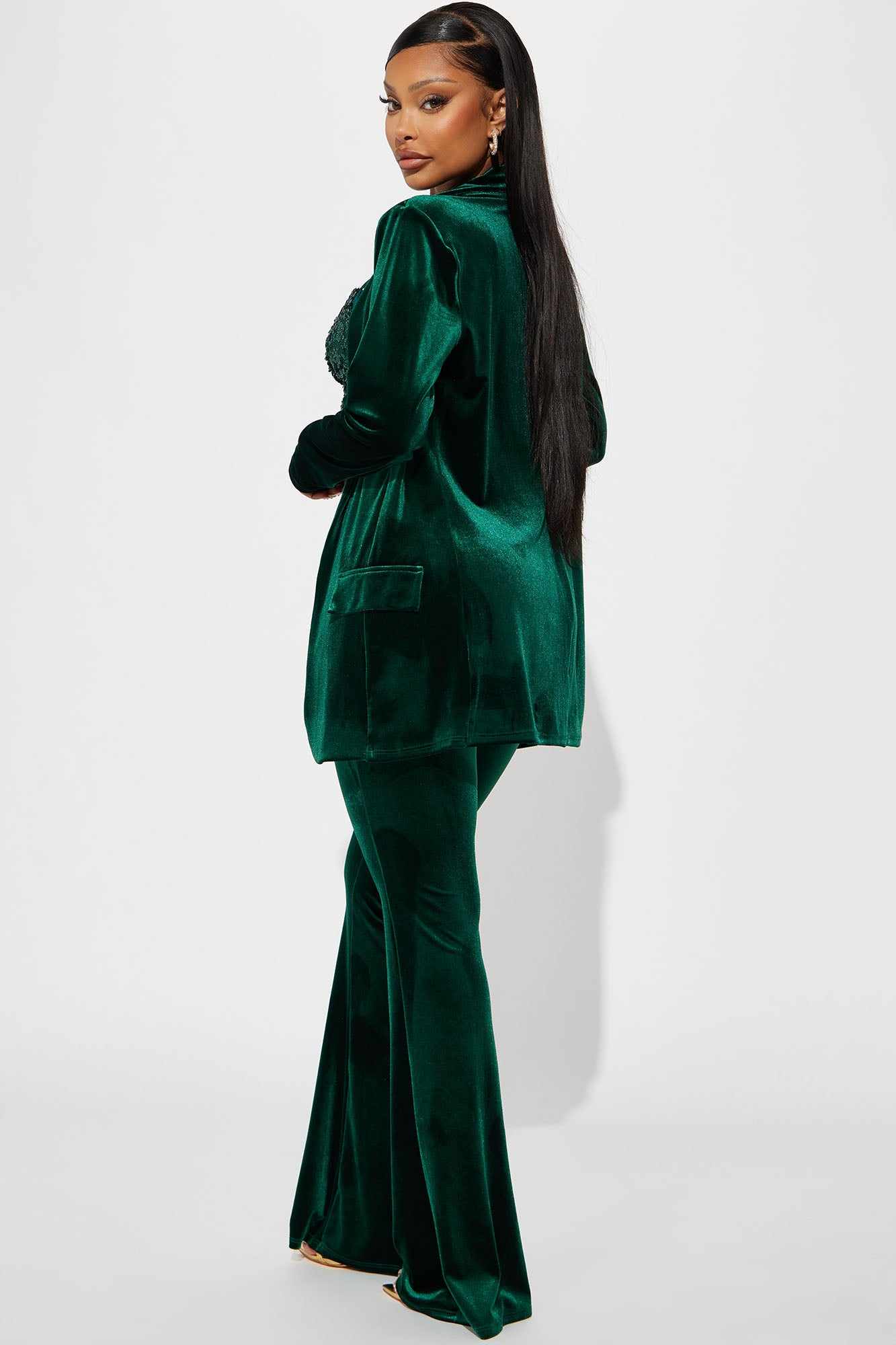 Trajes de pantalón de terciope - Women'S Green Formal Wear reseña y precio