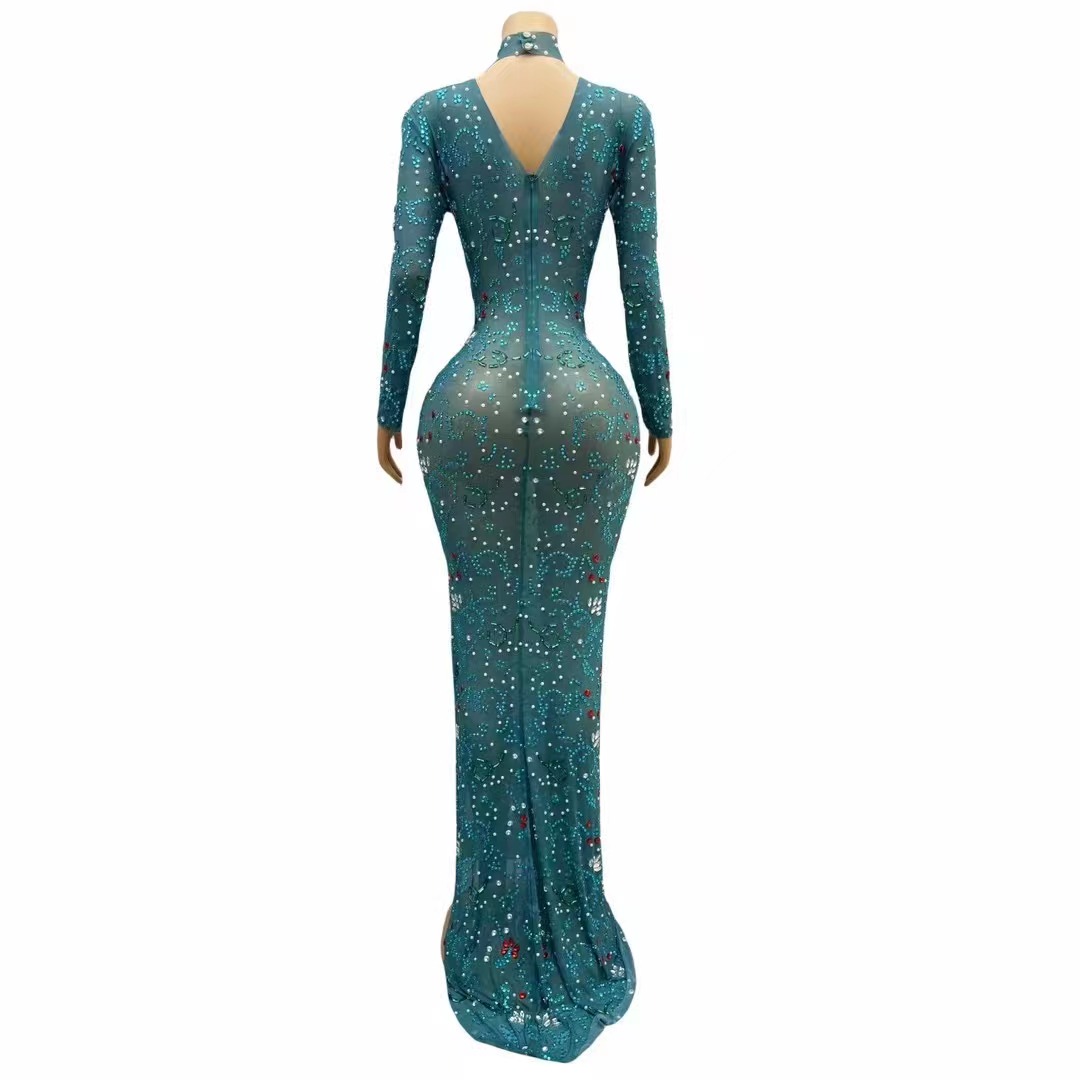 Vestido de noche de lujo con d - Women'S Green Formal Wear reseña y precio
