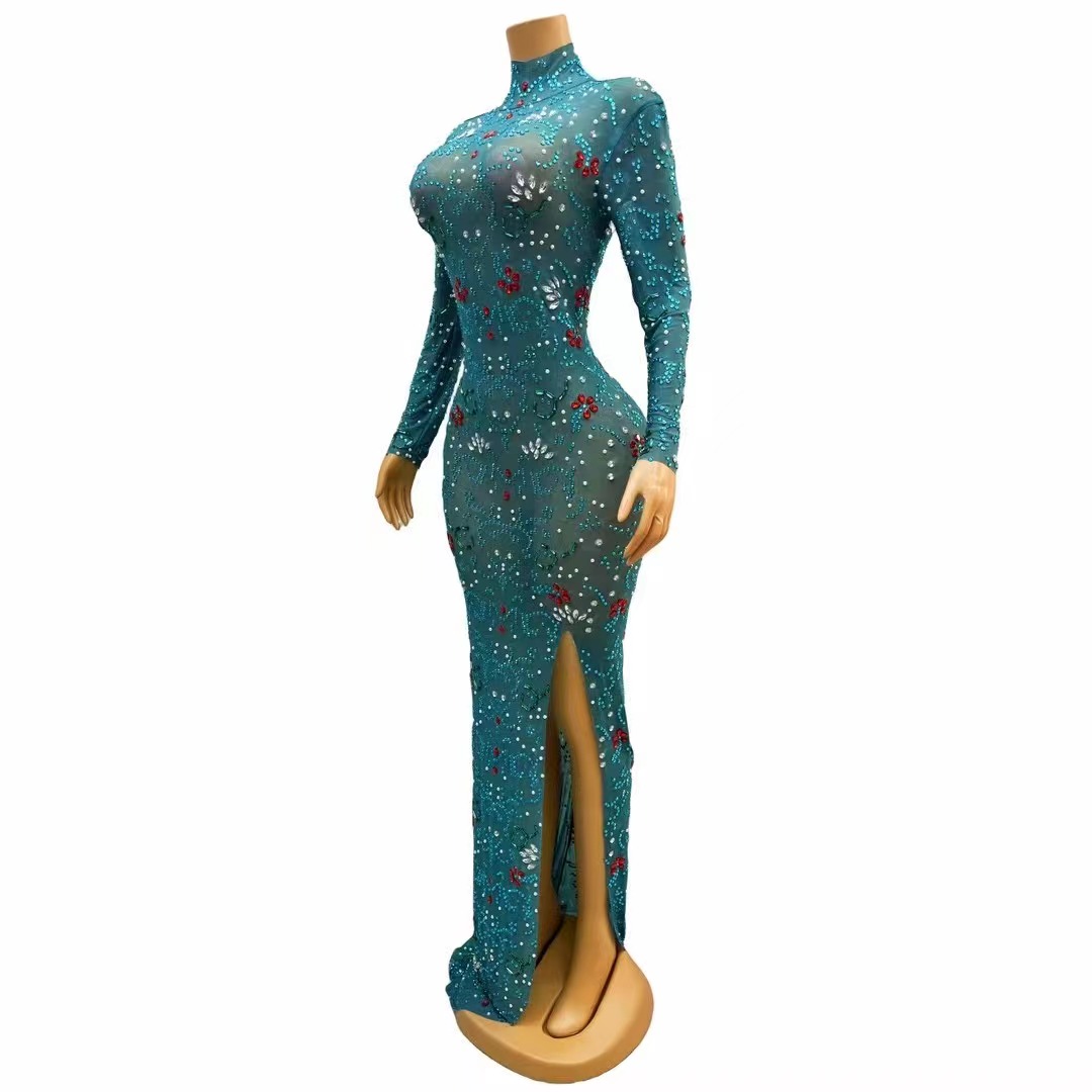 Vestido de noche de lujo con d - Women'S Green Formal Wear reseña y precio