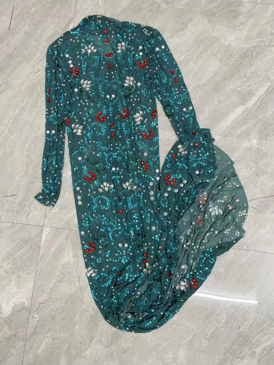Vestido de noche de lujo con d - Women'S Green Formal Wear reseña y precio