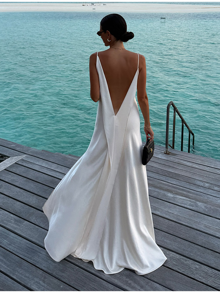 Vestido Largo Elegante de Saté - Women'S Holiday Formal Wear reseña y precio