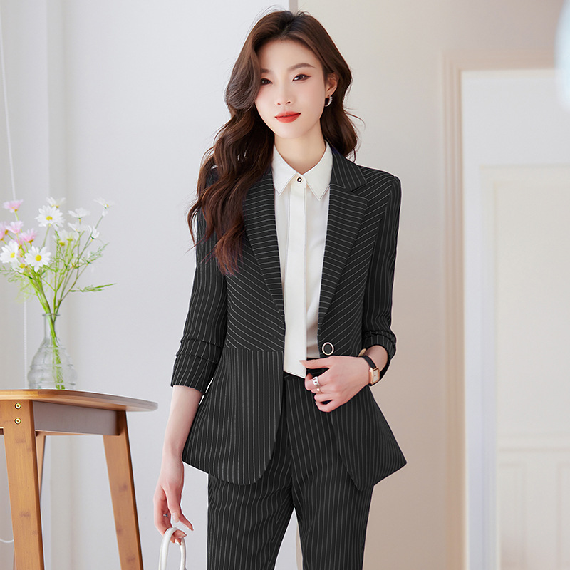 Traje azul a rayas para mujer  - Women'S Formal Wear Stores reseña y precio